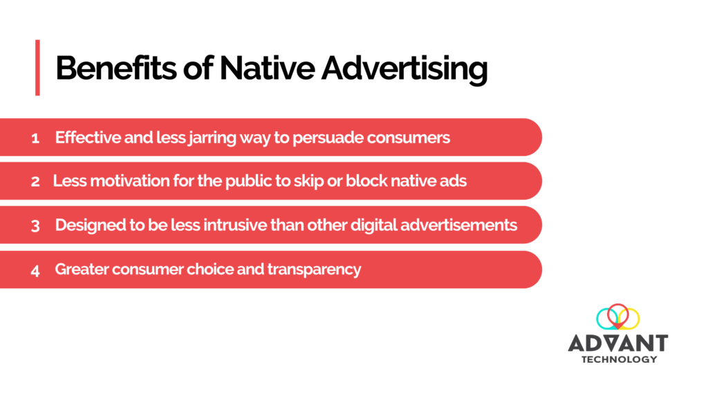 Benefits of Native Advertising - Are Native Ads Ethical - Advertising 101 - Advant Technology