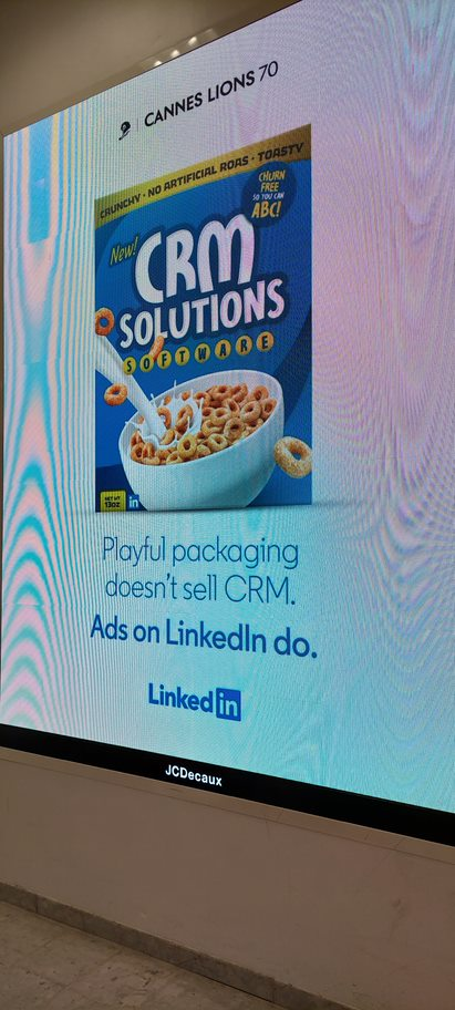 LinkedIn advertised in the airport